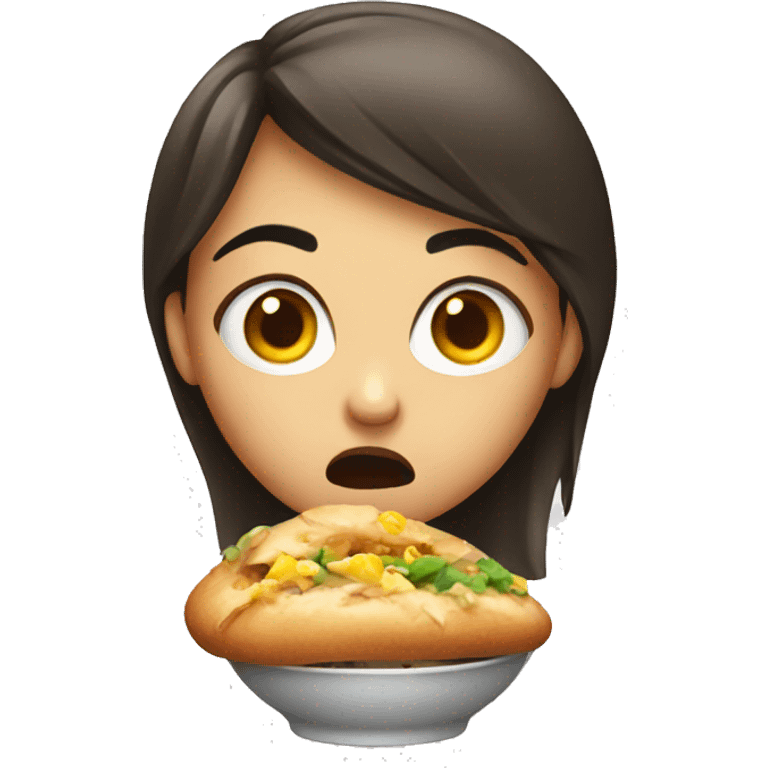 Angry girl eating emoji