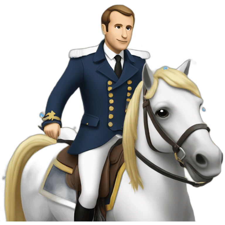 Macron sur un cheval emoji