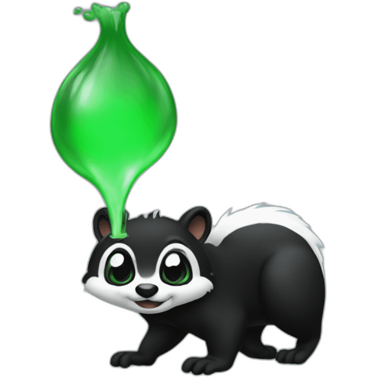 Skunk with green gas coming out emoji