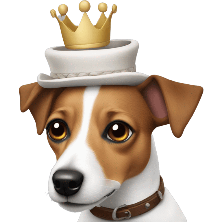 a jack russel with a pasque on his head emoji