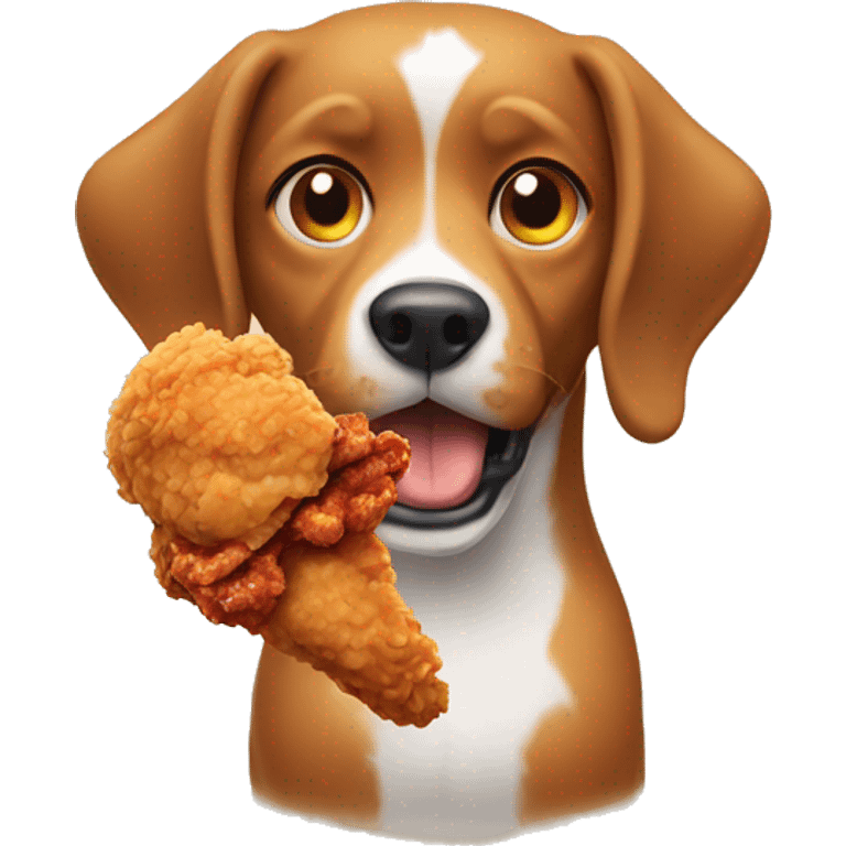 dog eating fried chicken  emoji