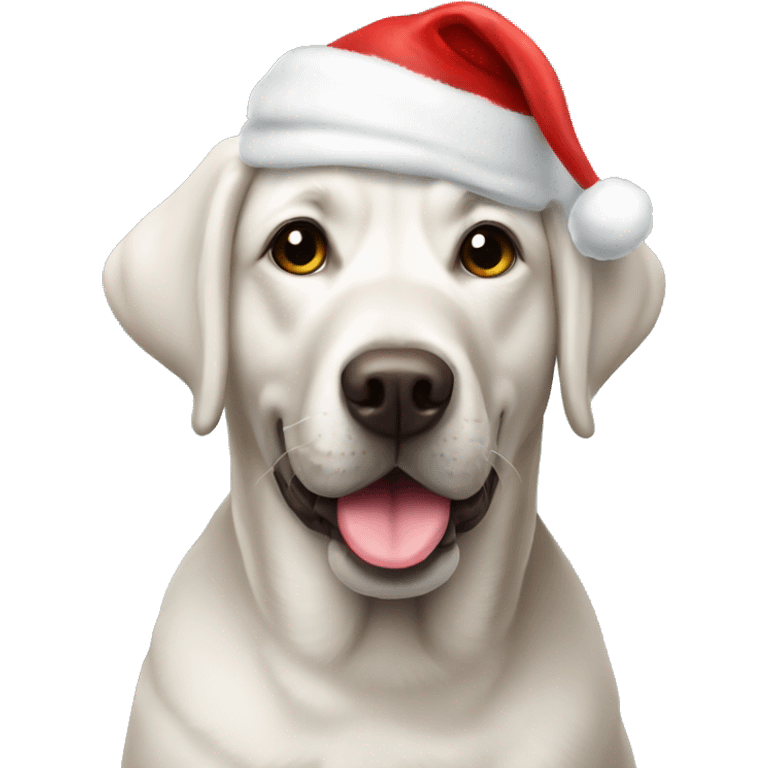 Silver Labrador with Santa hat emoji