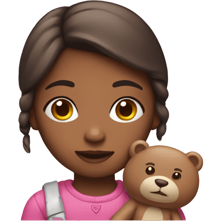 Girl with a pink bear emoji