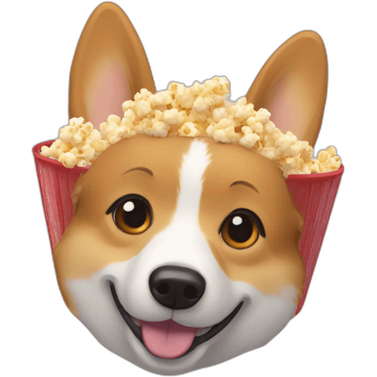 Corgi with popcorn basket emoji