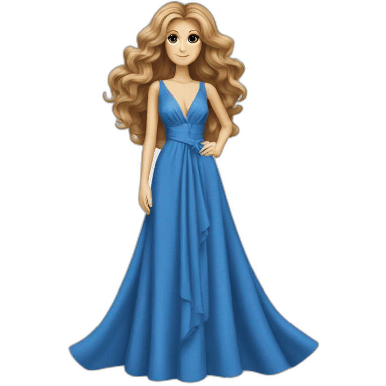 celine dion long blue dress emoji