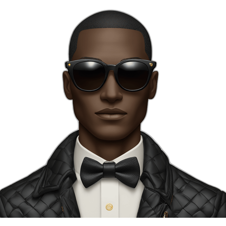 Homme noir, en Louis Vuitton lunettes de soleil emoji