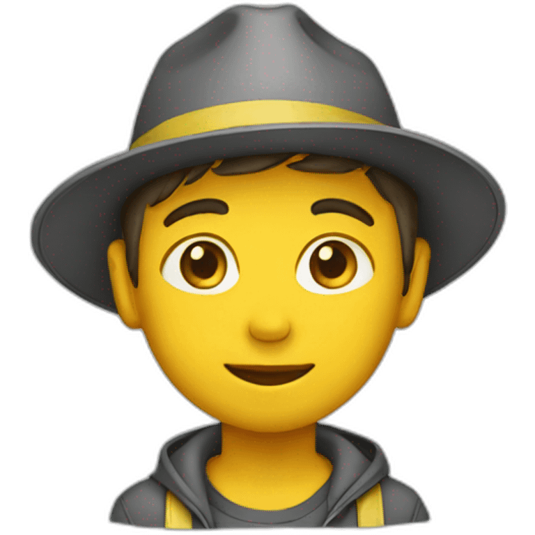 boy wearing yellow hat emoji