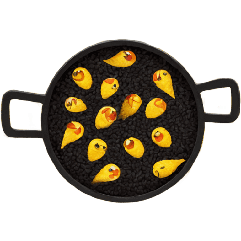 Paella with black rice  emoji