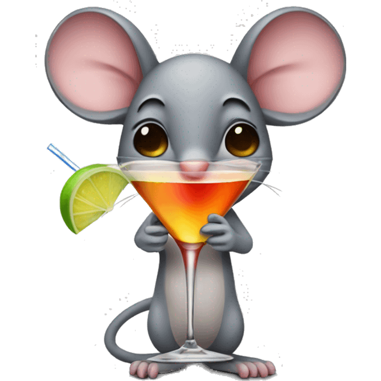 Mouse with a cocktail emoji