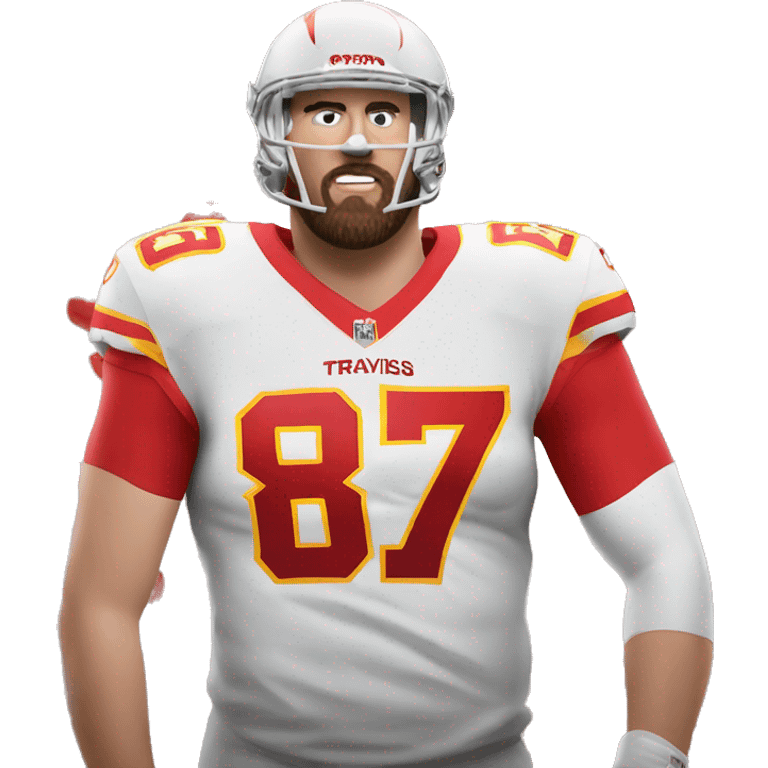 Travis Kelce wearing number 87 Jersey emoji