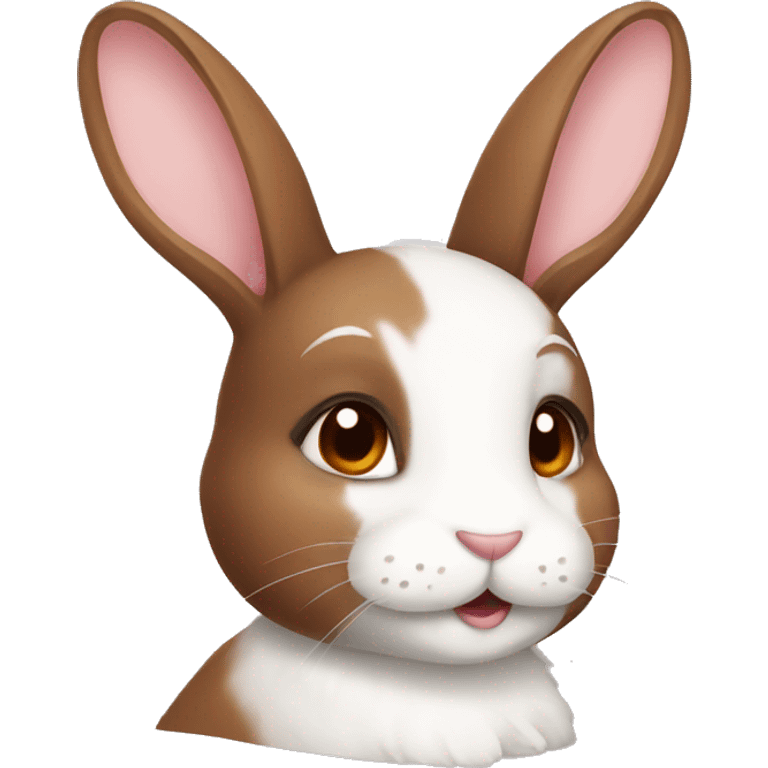 Brown and white bunny emoji