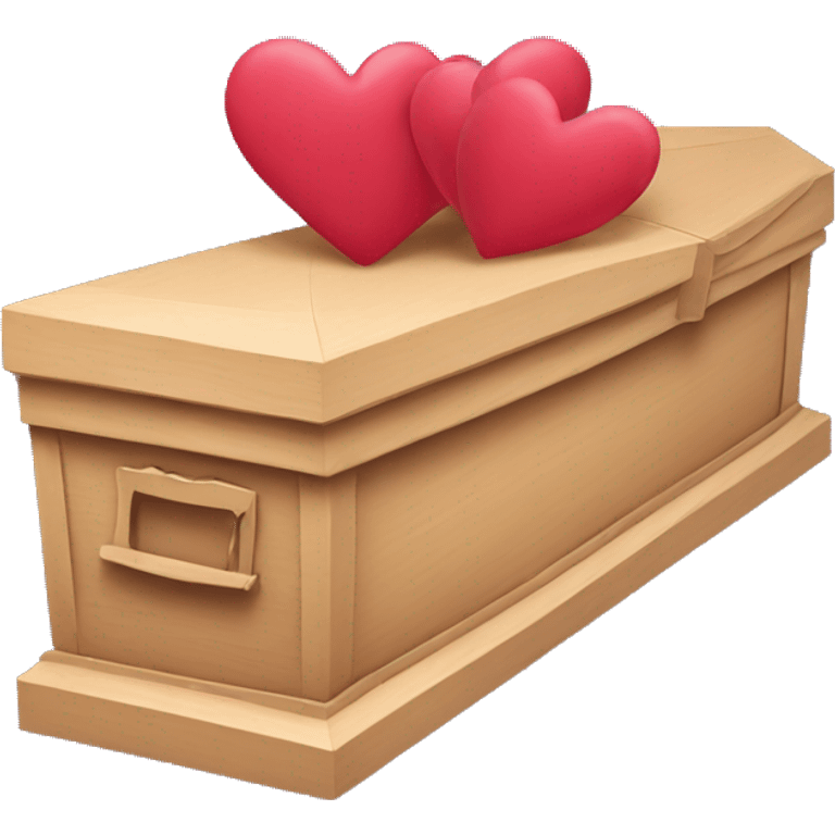 coffin with hearts emoji