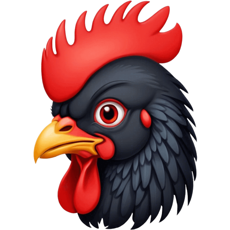 Black rooster face emoji