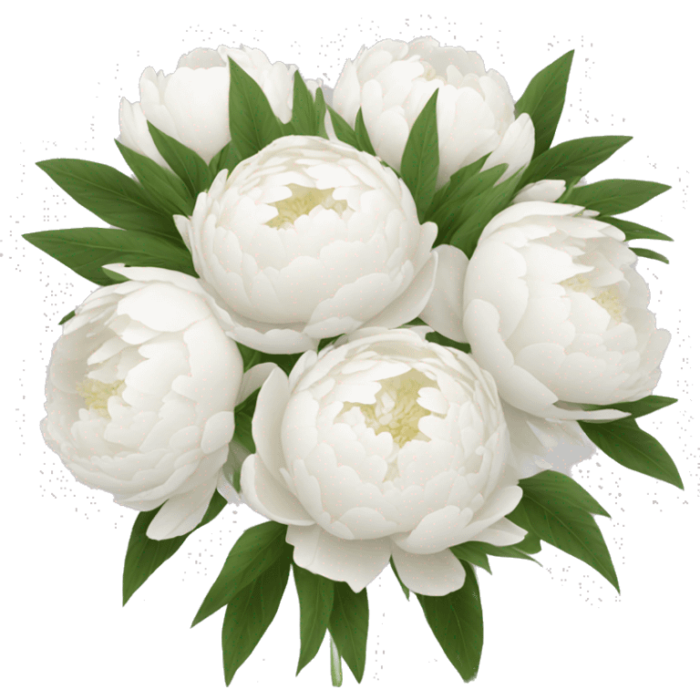 White peonies bouquet  emoji