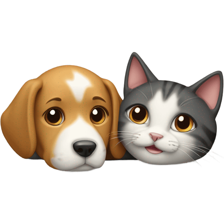 a dog hugs the cat emoji