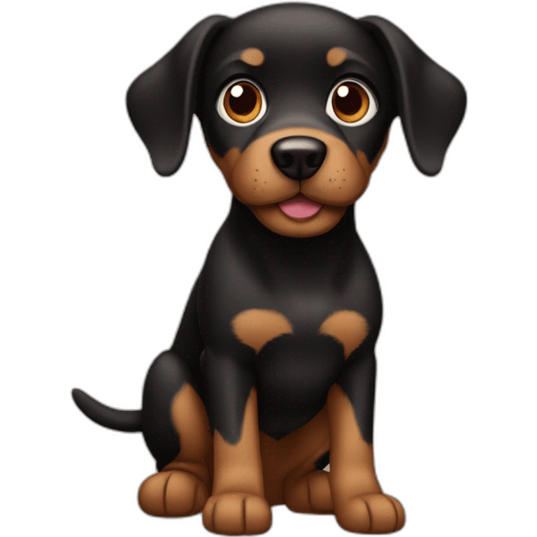 black and brown dog emoji