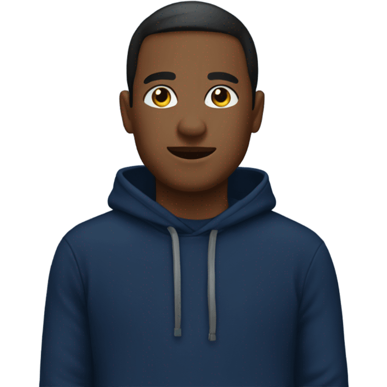 generate me an emoji wearing a navy blue hoodie emoji