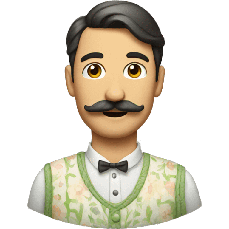 Men with moustaches and summer long dress emoji