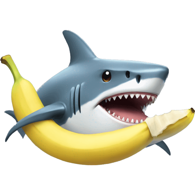 Shark eating banana emoji