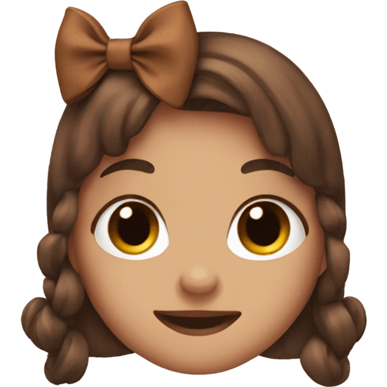 Cute brown hair bow emoji