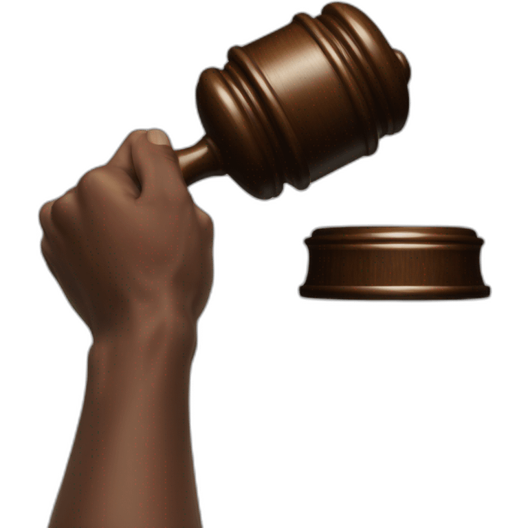 Gavel in black mans hand emoji