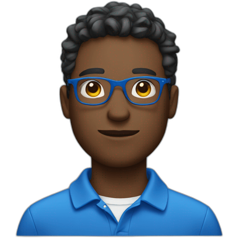 Blue polo strong guy with glasses emoji