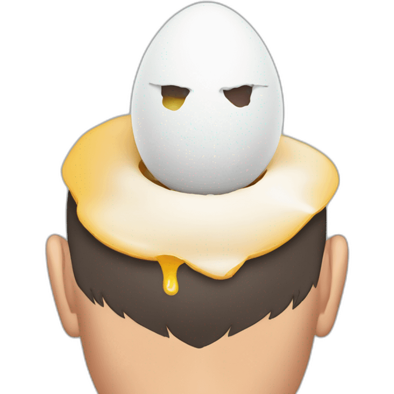 broken egg on a man's head emoji