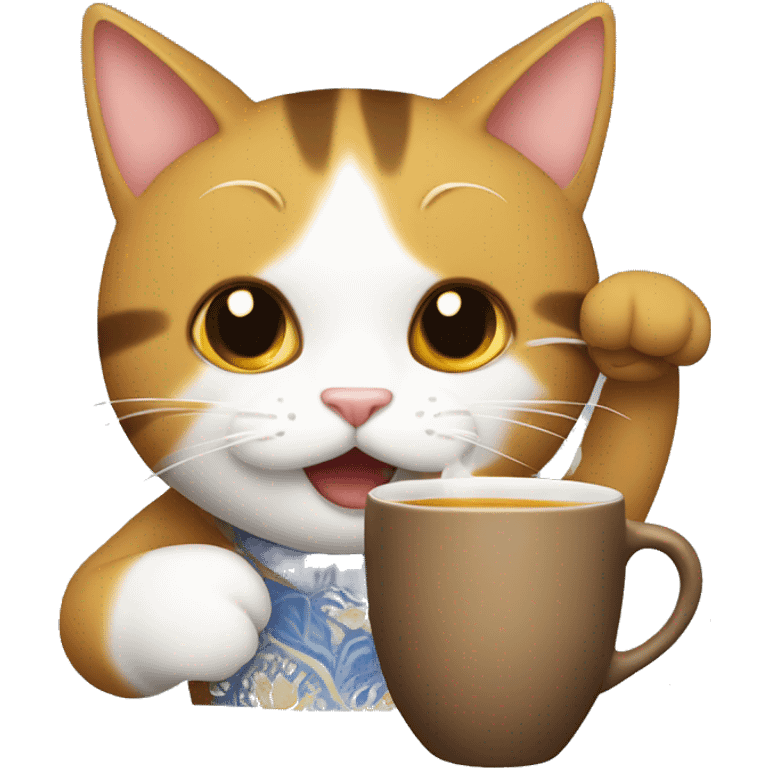 Gato tomando té  emoji