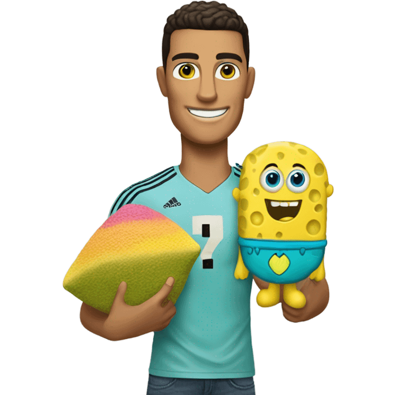 Cristiano holding sponge bob emoji