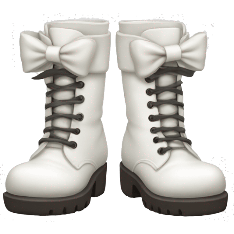 White boots with bows  emoji