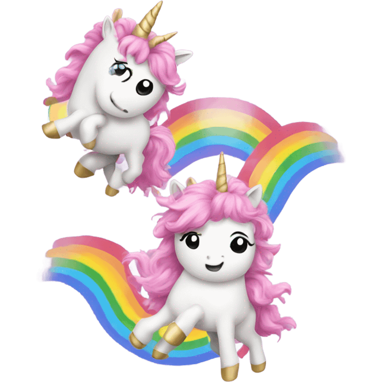 pink fluffy unicorns dancing on top of rainbows  emoji