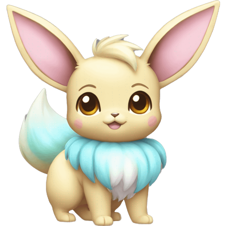 Kawaii Shiny Pastel Eevee Full Body emoji