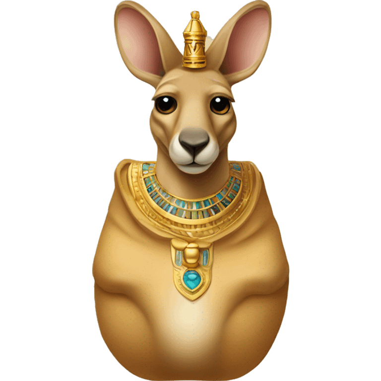 a kangaroo with king tut INSIDE OF ITS pouch emoji