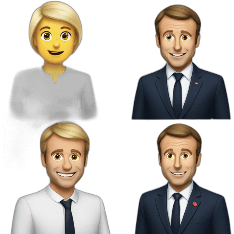 Emmanuel Macron qui boit emoji