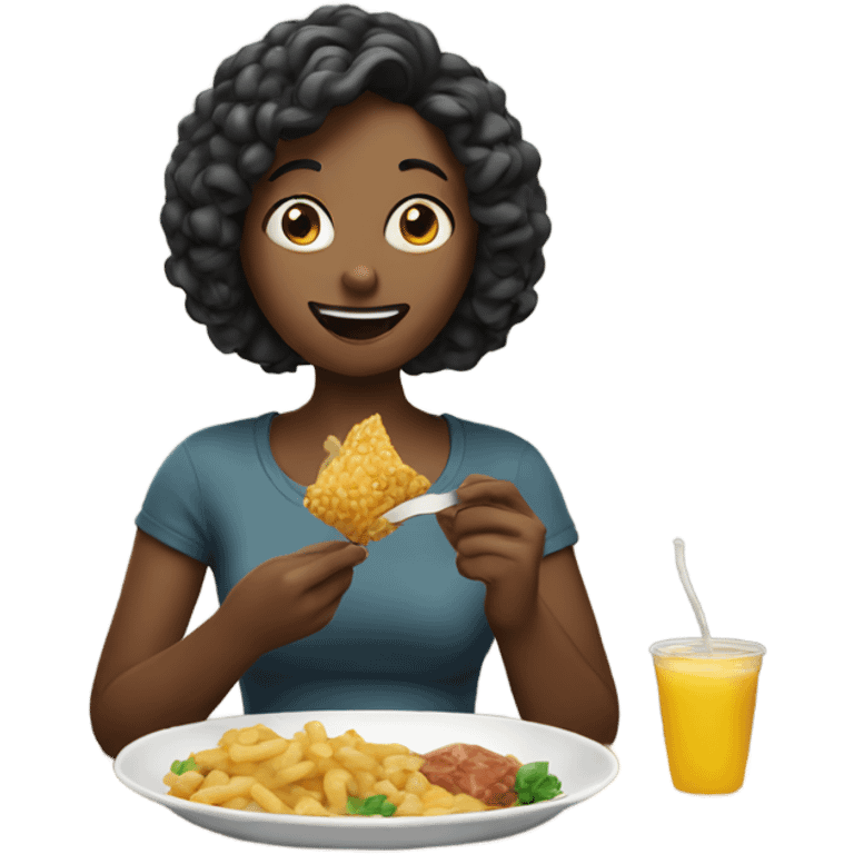 woman eating emoji