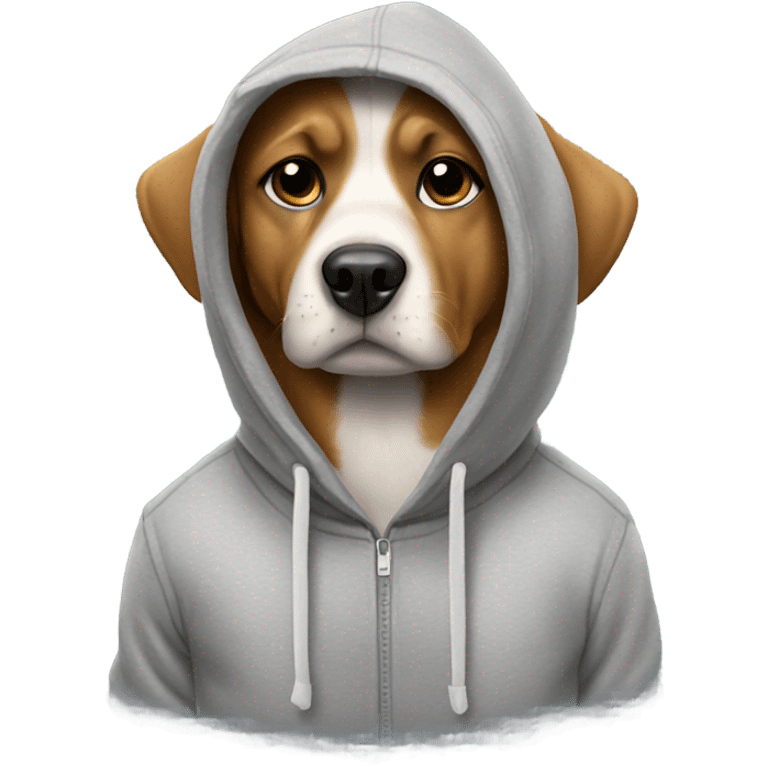 Dog wearing a hoodie emoji