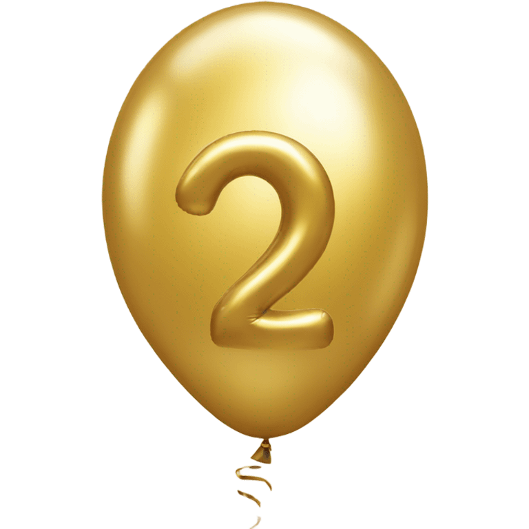 gold the number 2 shiny balloon emoji