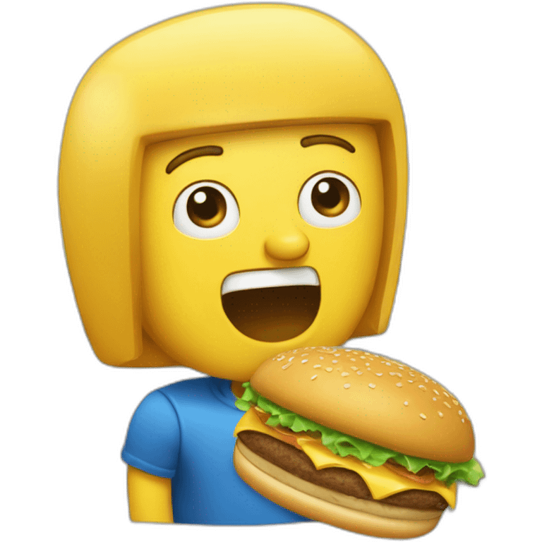 Bob l'éponge qui mange un hamburger emoji