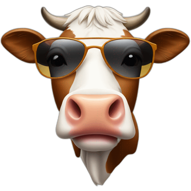 Cow with sunglass  emoji