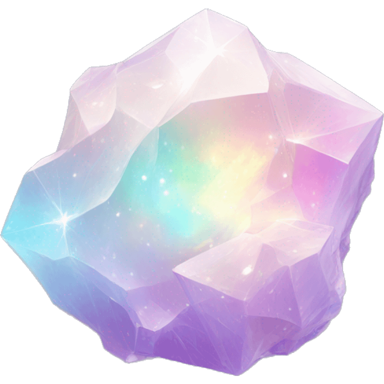 Pastel white iridescent nebula crystal emoji