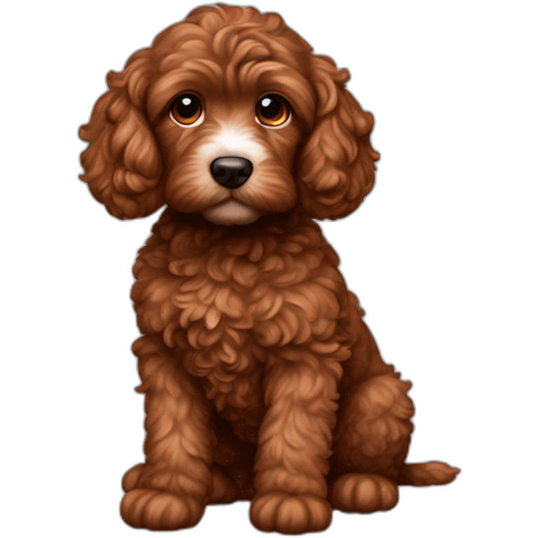 Full body reddish brown baby cockapoo emoji