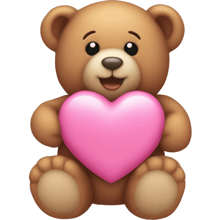 Pink heart and teddy bear emoji