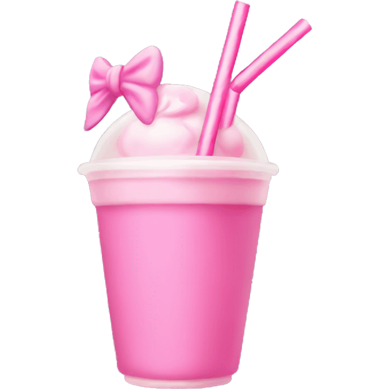 pink boba with a bow on the straw emoji