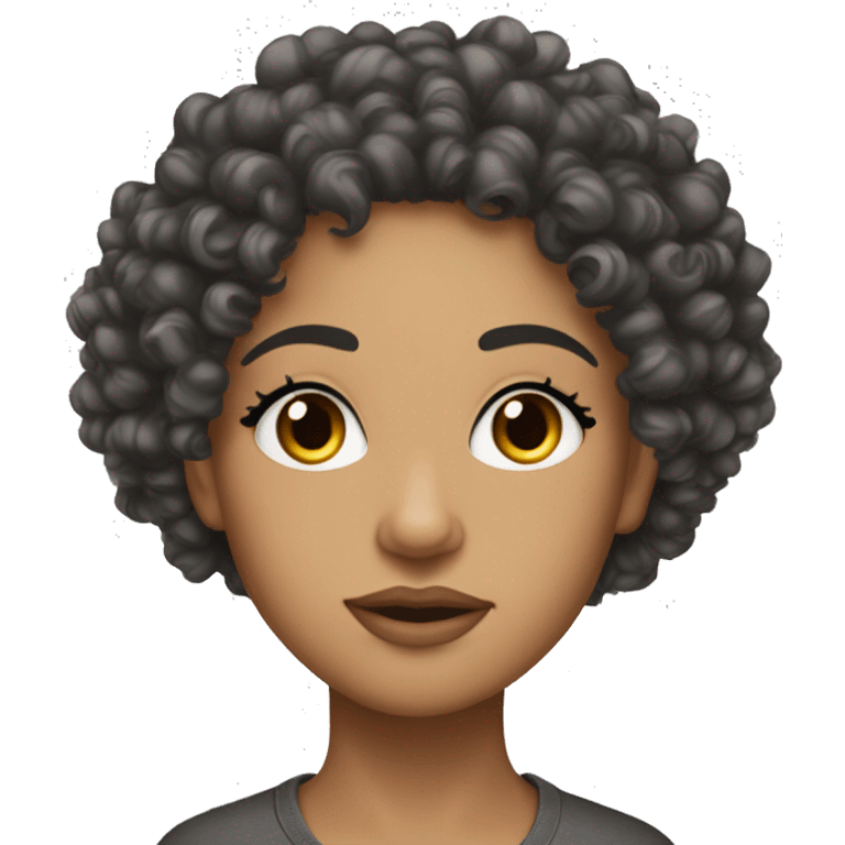 curly head lightskin baddie with lashes emoji