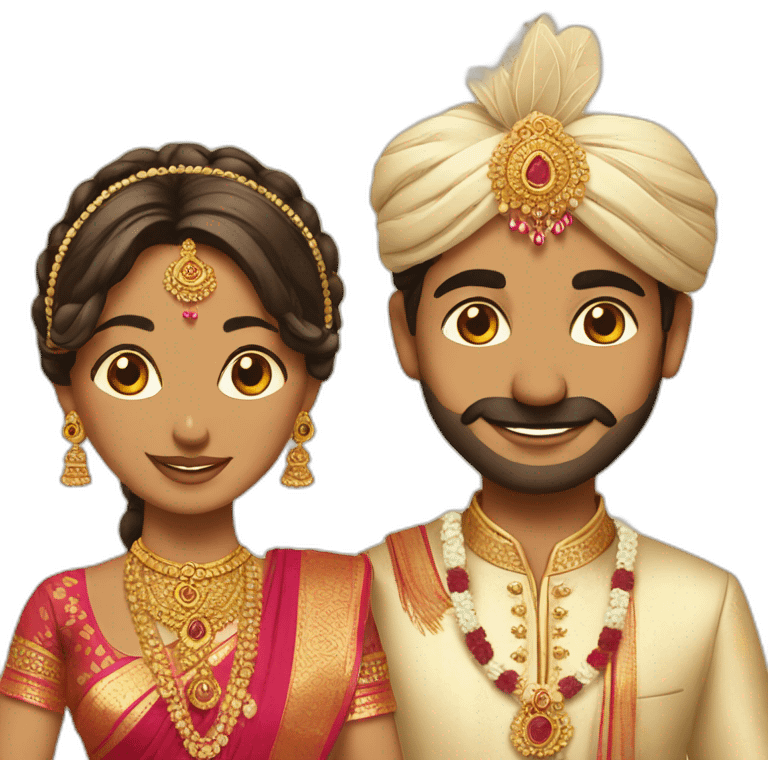 indian wedding couple emoji