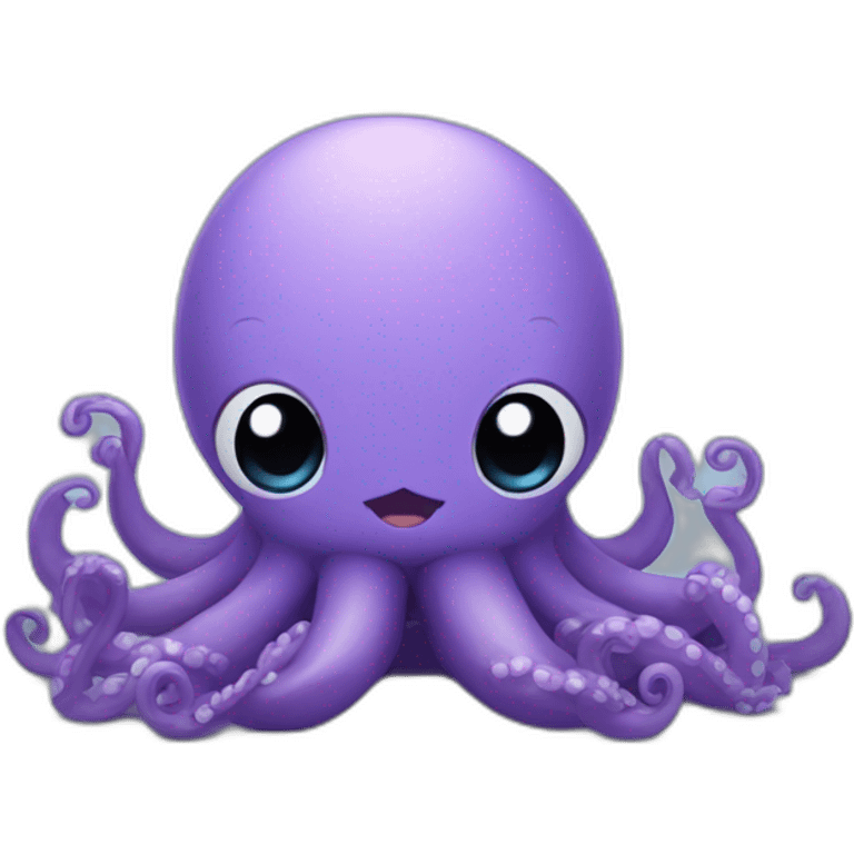 Cute kraken cute face doing yoga emoji