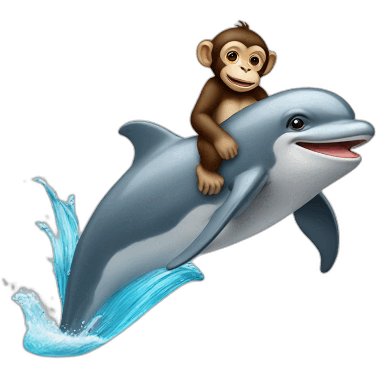 monkey riding a dolphin emoji