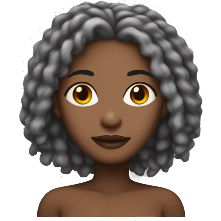 Black woman with locs and gray edges emoji