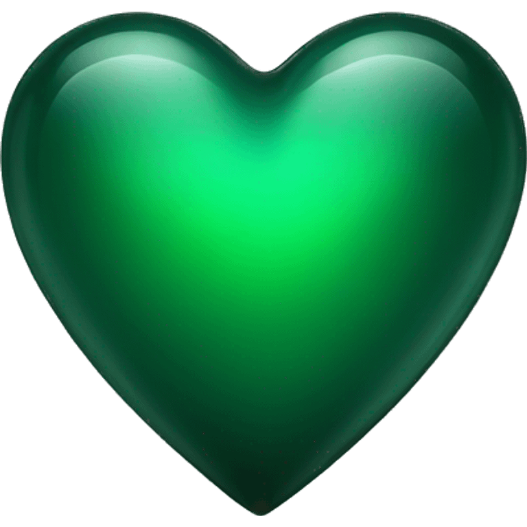 Dark green glass heart  emoji