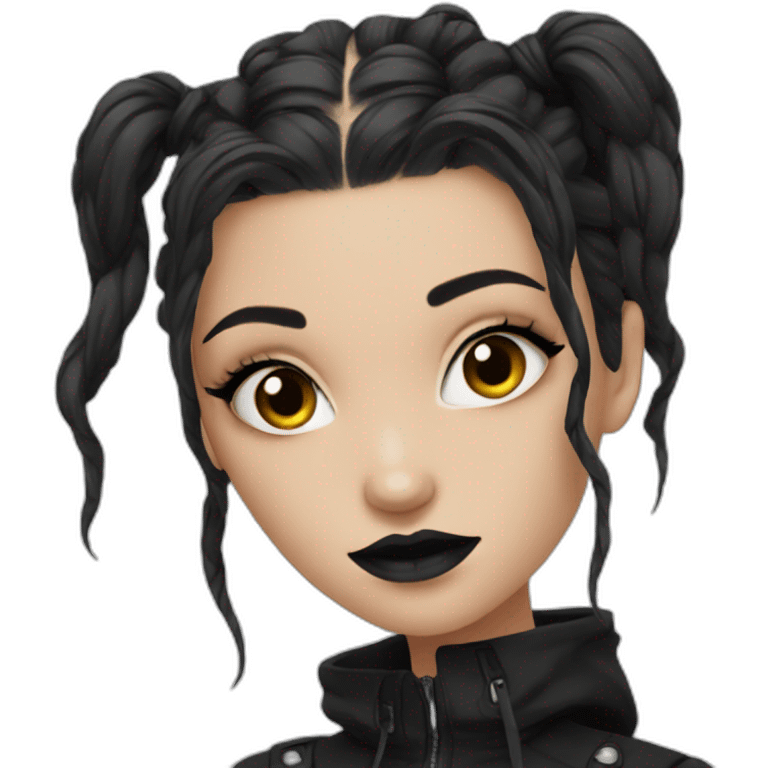 hot goth girl with big emoji